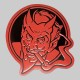 Patch diable au cigare en cuir embouti