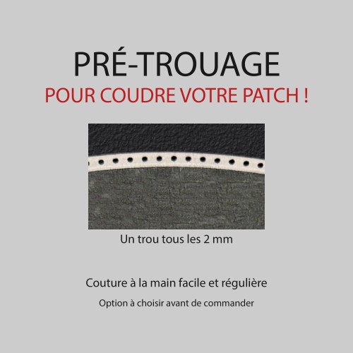 Lederpatch – Option Vorlochung: ein Loch alle 2 mm
