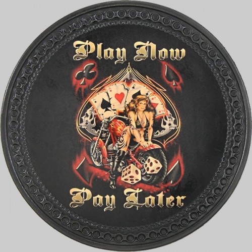 Rückenpatch Leder Pin-up „Play Now Pay Later“