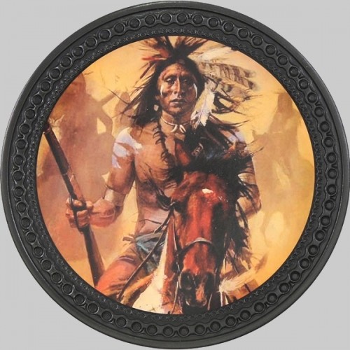 Patch dos cuir chef indien à cheval