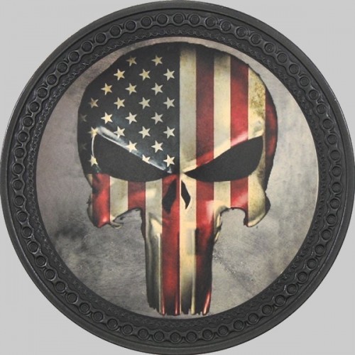 Patch dos cuir tête de mort Punisher drapeau américain