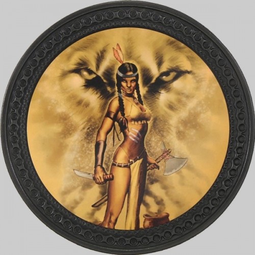 Patch dos cuir guerrière indienne