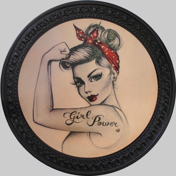Patch dos cuir pin-up « Girl Power »