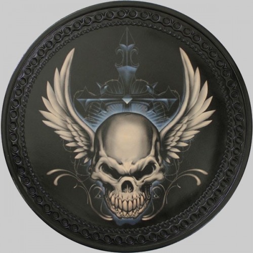 Patch dos cuir tête de mort ailée