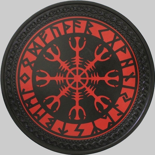 Viking Runes Vegvisir Leather Back Patch