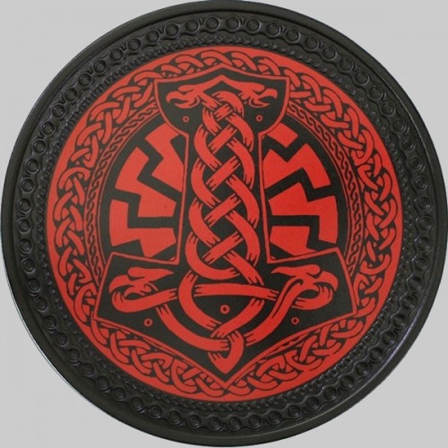 Patch dos cuir marteau de Thor rouge