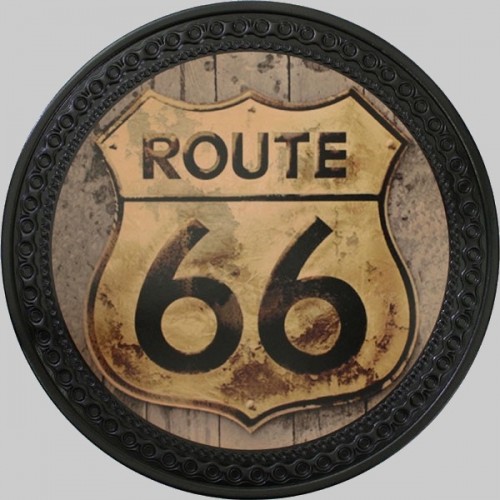 Rückenpatch Leder Verwittertes Route-66-Schild