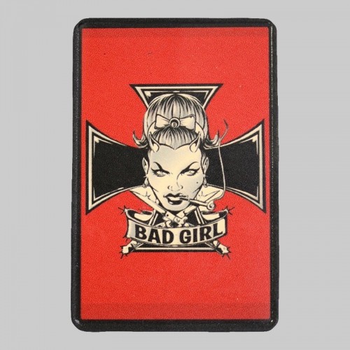 Petit patch cuir pin-up « Bad Girl »