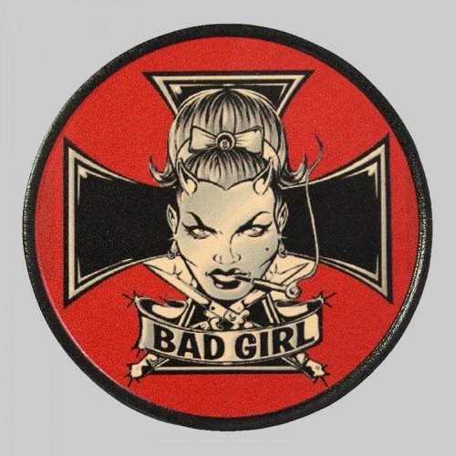 Petit patch cuir pin-up « Bad Girl »