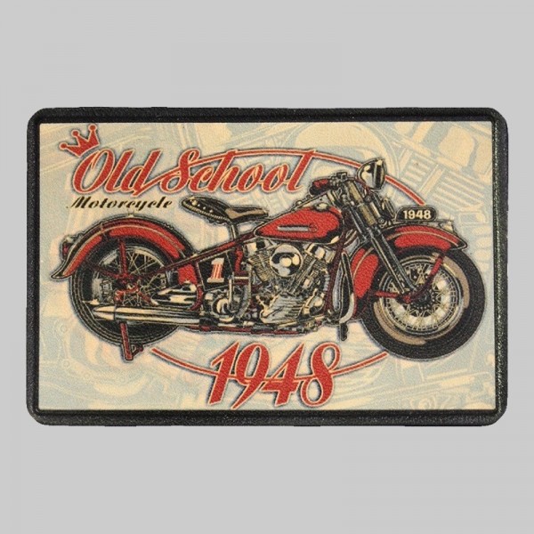 Petit patch cuir moto « Old School 1948 »