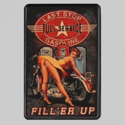 Kleiner Lederpatch Pin-up „Fill’er Up“