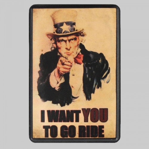 Petit patch cuir Oncle Sam « I Want You to go Ride »