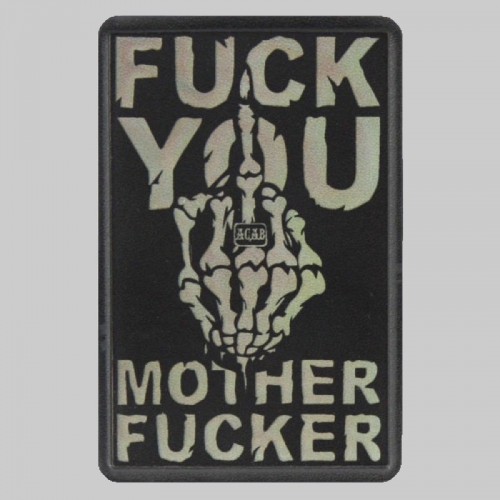 Skeleton Hand “Fuck You” Small Leather Patch