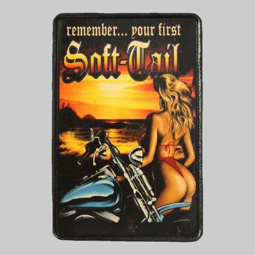 Petit patch cuir pin-up « Softail »