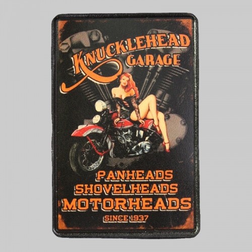 Pin-Up “Knucklehead Garage” Small Leather Patch