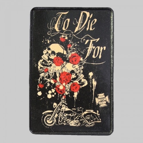 Petit patch cuir tête de mort « To Die For »