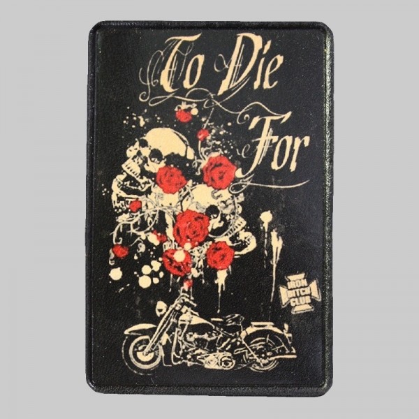 Petit patch cuir tête de mort « To Die For »