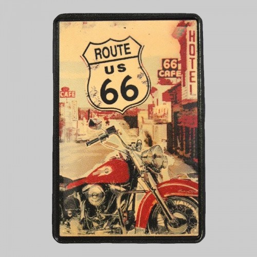 Kleiner Lederpatch Pin-up Route 66