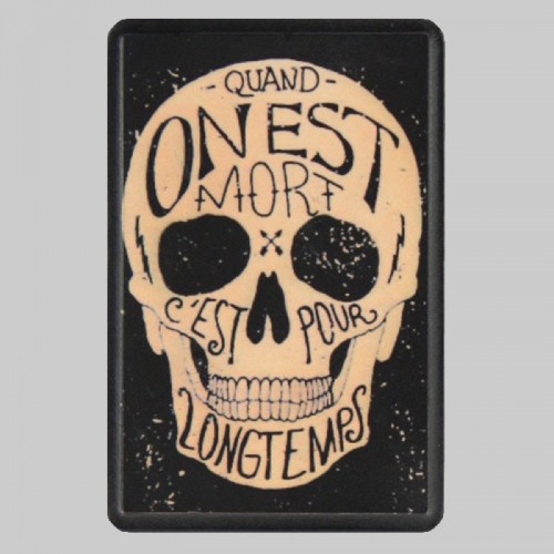 Petit patch cuir tête de mort « Quand on est mort »