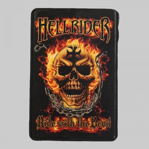 Kleiner Lederpatch Totenkopf „Hell Rider“
