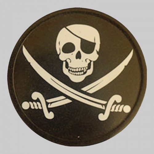 Pirate Jolly Roger Small Leather Patch