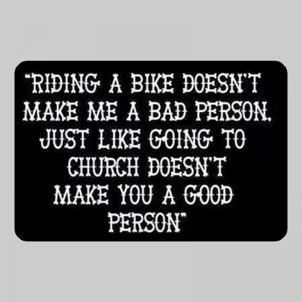 Kleiner Lederpatch „Riding a Bike Doesn’t Make Me a Bad Person“