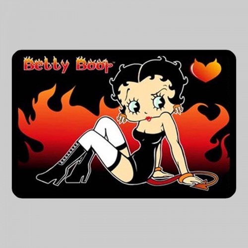 Petit patch cuir Betty Boop dans les flammes