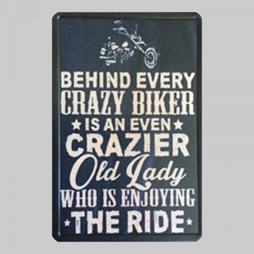 Petit patch cuir « Crazy Biker, Crazier Old Lady »