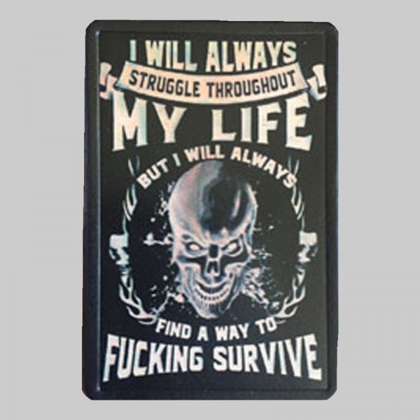 Kleiner Lederpatch „Find a Way to Survive“