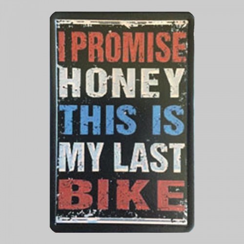 Kleiner Lederpatch „I Promise Honey, This is My Last Bike“