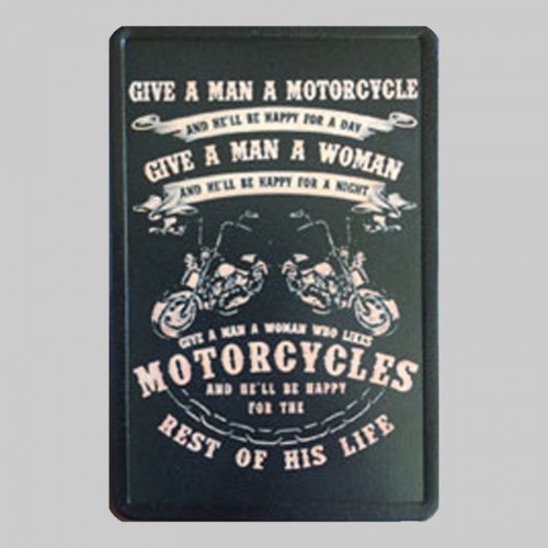 Petit patch cuir « Give a Man a Motorcycle »