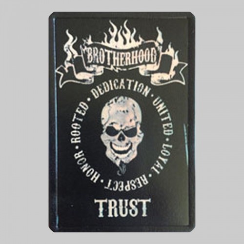 Skull “Brotherhood – Trust” Small Leather Patch