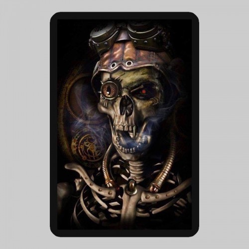 Petit patch cuir tête de mort aux lunettes d’aviateur