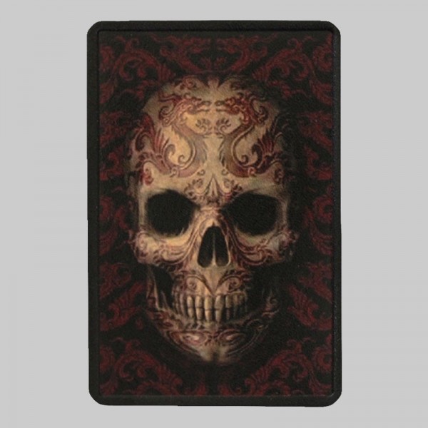 Petit patch cuir tête de mort ornée