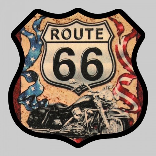 Petit patch cuir écusson Route 66