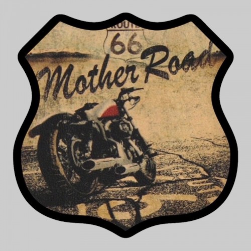 Petit patch cuir écusson « Mother Road »