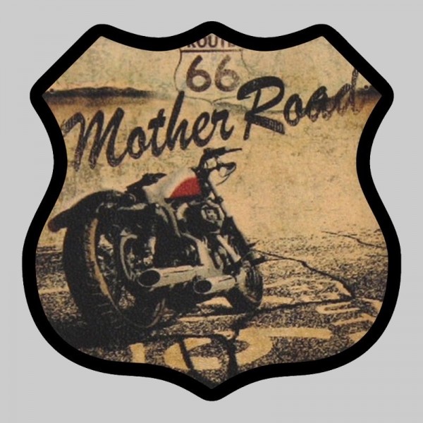 Petit patch cuir écusson « Mother Road »