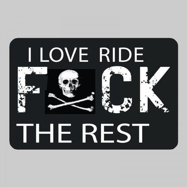 Kleiner Lederpatch „I Love Ride, F*ck the Rest“
