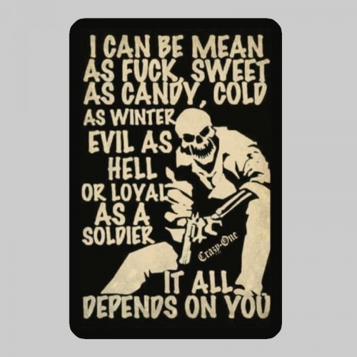 Petit patch cuir « I Can Be Mean as F*ck »