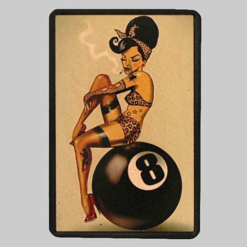 Pin-Up on the 8 Ball Small Leather Patch
