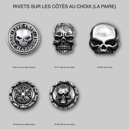 Side rivets to choose from, sold in pairs