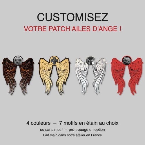 Customisez votre patch ailes d’ange : 4 couleurs, 7 motifs en étain au choix