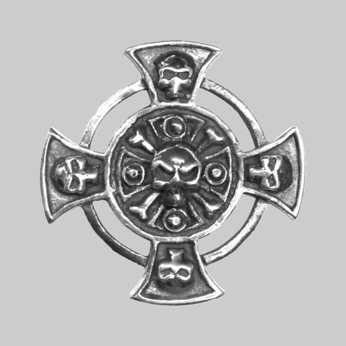 Croix de Malte tête de mort – motif à riveter en étain, sans rondelle