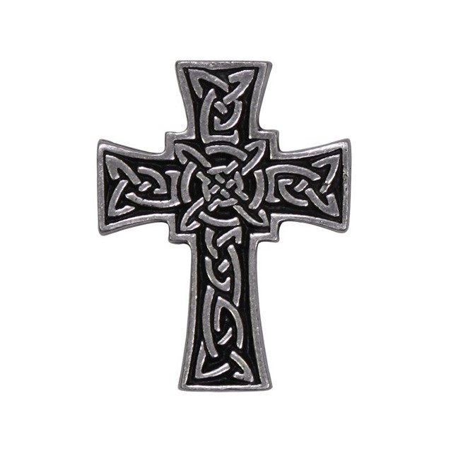 Celtic Knot Cross Pin, Pewter
