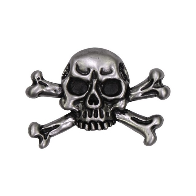 Skull and Crossbones Pin – Large, Pewter