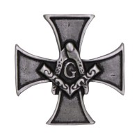 Pin Freimaurer Winkel und Zirkel, Zinn