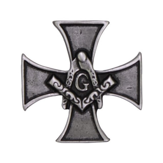 Pin Freimaurer Winkel und Zirkel, Zinn