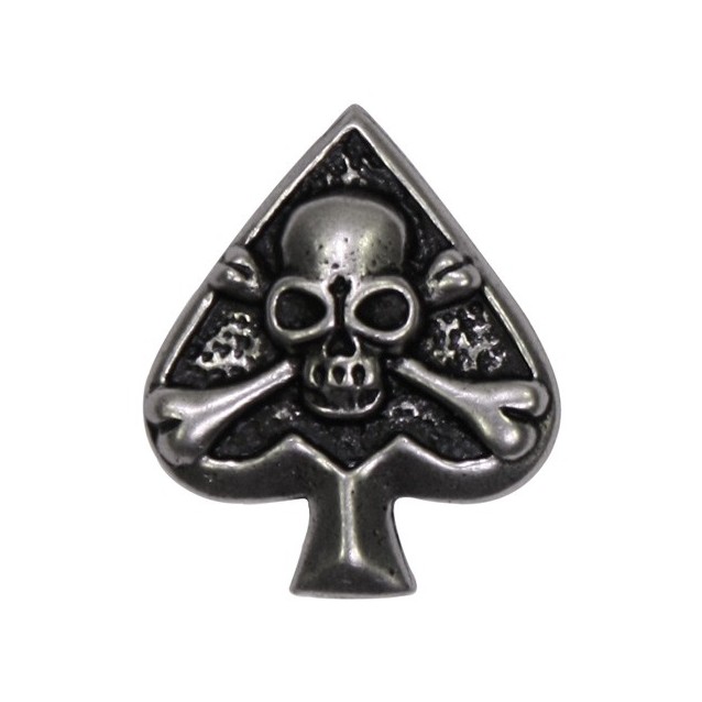 Pin's décoratif As de Pique skull Biker 100% artisanal  - moto