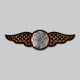 Patch ailes tressées en cuir, motif étain au centre – GRV100 – marron vieilli