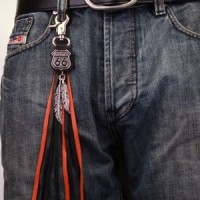 route 66 keyring with fringes